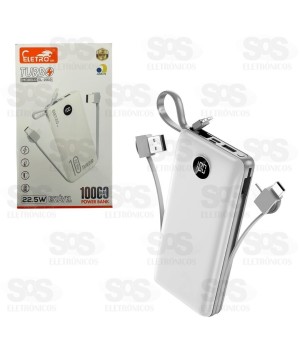 Carga Extra 10.000mAh 4 Interfaces Eletromex EL-2919