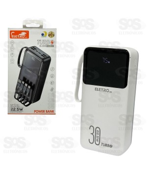 Carga Extra 30.000mAh 4 Interfaces Eletromex EL-2938