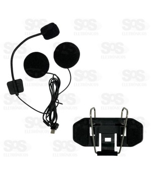 Fone e Microfone Sem Fio Para Capacete Eletromex EL-1515