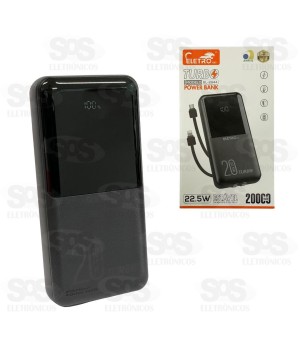 Carga Extra 20.000mAh 2 Interfaces Eletromex EL-2944