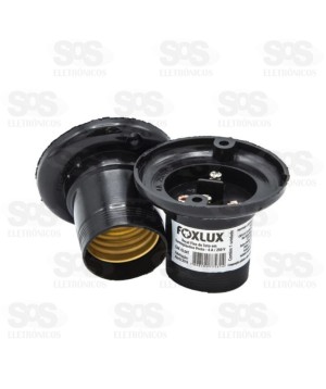 Bocal Termoplástico Fixo De Teto Preto Foxlux 24.52