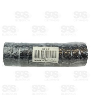 Fita Isolante 10 Metros Preta 10 Unidades Foxlux 10.02