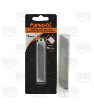Lâminas Para Estilete 18mm Com 10 Unidades Famastil F29.05