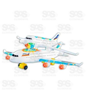 Avião Infantil Bate e Volta Com Luzes e Sons Toy King TK-AB4526