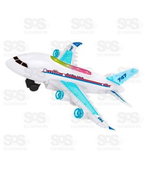 Avião Infantil Bate e Volta Com Luzes e Sons Toy King TK-AB4528