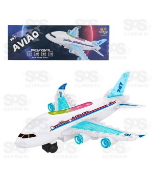 Avião Infantil Bate e Volta Com Luzes e Sons Toy King TK-AB4528