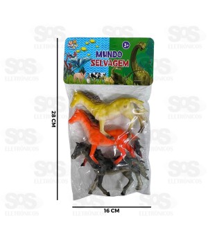 Cavalos De Plástico Com 3 Peças Toy King TK-AB5452