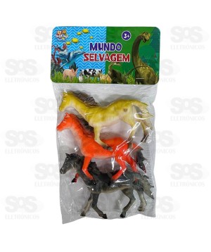 Cavalos De Plástico Com 3 Peças Toy King TK-AB5452