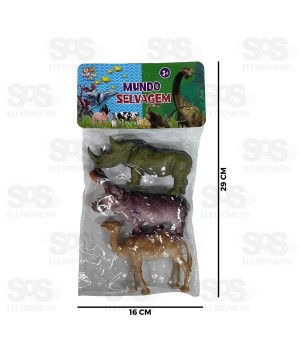 Animais Selvagens De Plástico Com 3 Peças Toy King TK-AB5454