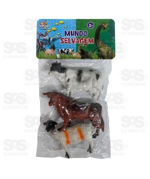 Animais Fazenda De Plástico Com 3 Peças Toy King TK-AB5451