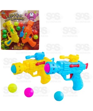 Kit Com 2 Pistola Lança Bolas De Plástico Toy King TK-AB4358