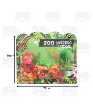 Animais Zoo Divertido Com 15 Peças Toy King TK-AB6321