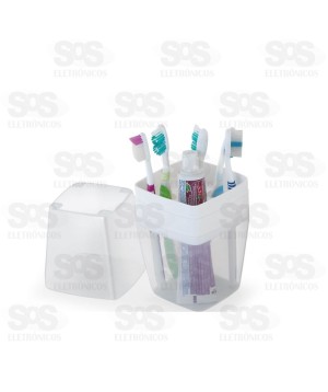 Porta Escova Com Tampa Transparente Rainha 77