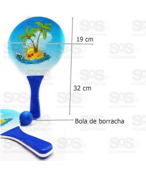 Kit Beach Tenis 2 Raquetes 1 Bola TOP2057