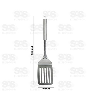 Espátula Vazada Aço Inox Top Útil TOP0769