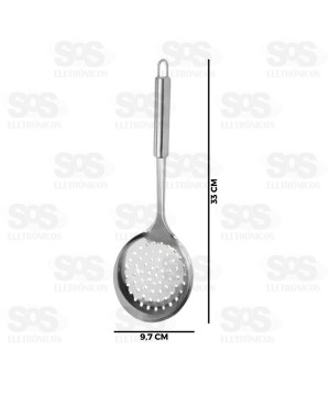 Escumadeira Aço Inox 33CM Top Útil TOP0772