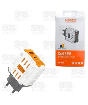 Fonte de Parede USB +PD 65W Kaidi KD-693