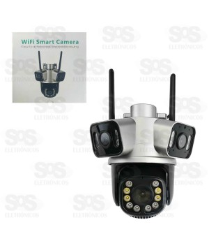 Câmera Tripla De Segurança Inteligente Com Wifi AJ-A40-Y