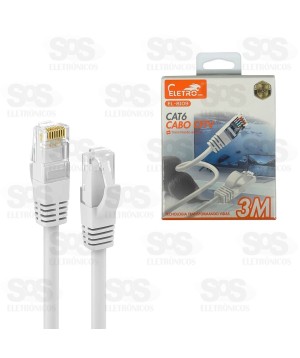 Cabo De Rede CAT6 3 Metros Eletromex EL-8109