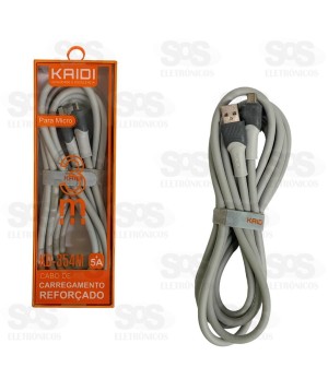 Cabo Emborrachado Reforçado Micro USB (V8) 3 Metros Kaidi KD-354M