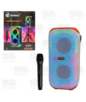 Caixa De Som Potente Com Microfone e Tripé Power Box 4