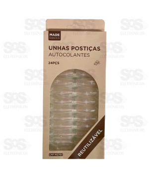 Kit Unhas Postiças 24 Peças Estampas variadas LMF-MZ707