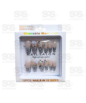 Kit Unhas Postiças 24 Peças Decoradas  356-24