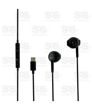 Fone De Ouvido Com Microfone Type C Eletromex EL-1422