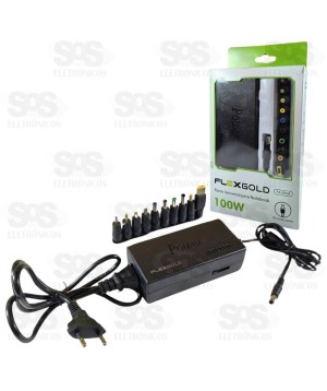 Fonte Universal Para Notebook 10 Pinos 100W Flexgold FX-505A