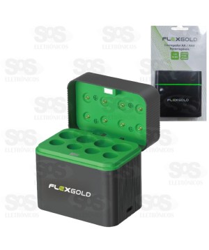 Carregador Inteligente Capacidade de 8 pilhas Flexgold FX-C23