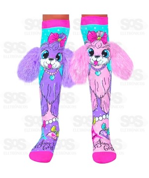 Meia Maluca Divertida Cano Alto Tamanho G Modelo e Estampa Variados