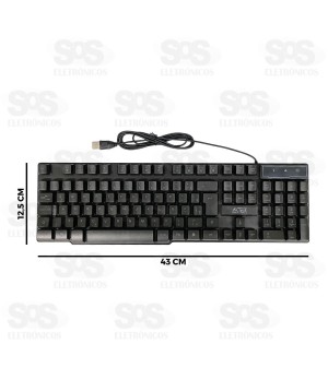 Teclado LED RGB Com Fio USB Aitek ATE-G107