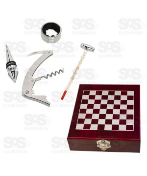 Kit Vinho Com Jogo de Xadrez 1888