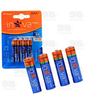 Pilhas AAA Prime Embalagem Com 4 Unidades 1.5V Inova 11056
