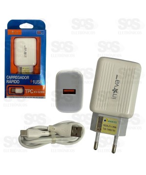 Carregador Rápido 20W Com Cabo Type C Inova KV-5235C