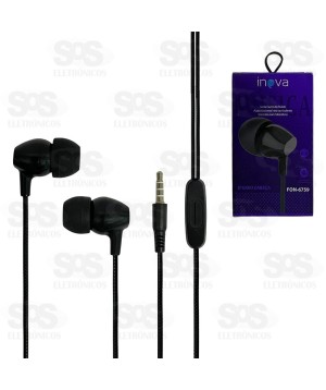 Fone De Ouvido Estéreo Com Microfone Inova FON-6759