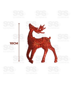 Enfeite Com 2 Renas com Glitter  Cores Variadas BC59