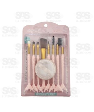 Kit de Pincéis Para Maquiagem Com 9 Unidades MZ60