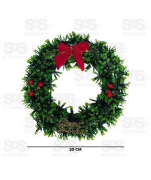 Guirlanda De Natal 30CM Com Laço Vermelho Hai Brasil GUI002C