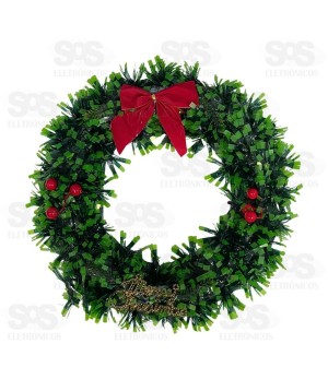Guirlanda De Natal 30CM Com Laço Vermelho Hai Brasil GUI002C