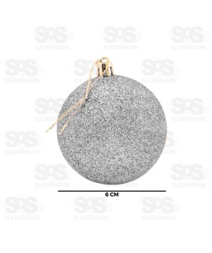Kit 6 Bolas De Natal 6CM Glitter Cores Variadas BOL343A