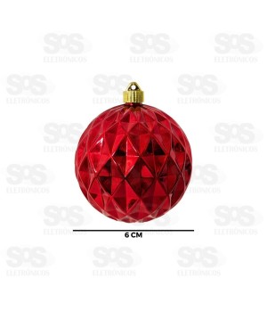 Kit 8 Bolas De Natal 6CM Vermelha Decorada BOL1568A