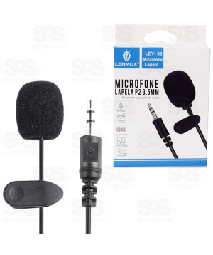 Microfone de Lapela Entrada P2 3.5mm Lehmox- LEY-58