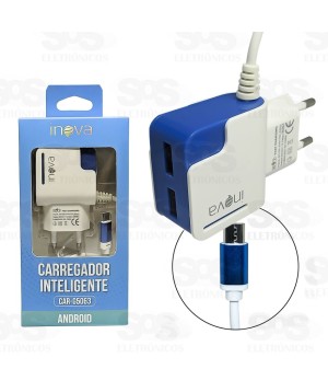 Carregador V8 Inteligente 3.1A 2 USB Inova CAR-G5063