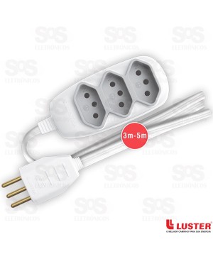 Extensão Elétrica Tripla 2P+T 5 Metros Luster 2173