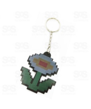 Chaveiro Plástico Flor Pixel