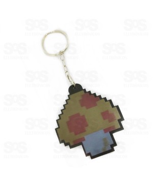 Chaveiro Plástico Cogumelo Pixel