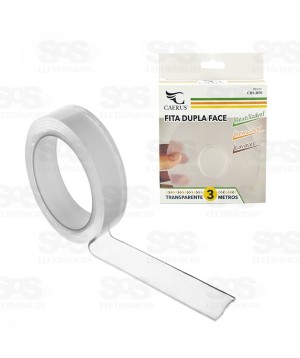 Fita Adesiva Dupla Face Transparente 3 Metros Caerus CRS-3870