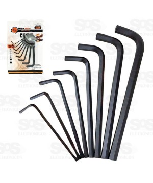Kit Chave Allen 1.5 a 6.0mm com 8 Peças Troya Tools try-9410