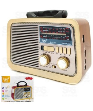 Rádio Retrô 3 Bandas com Lanterna Altomex -a3188